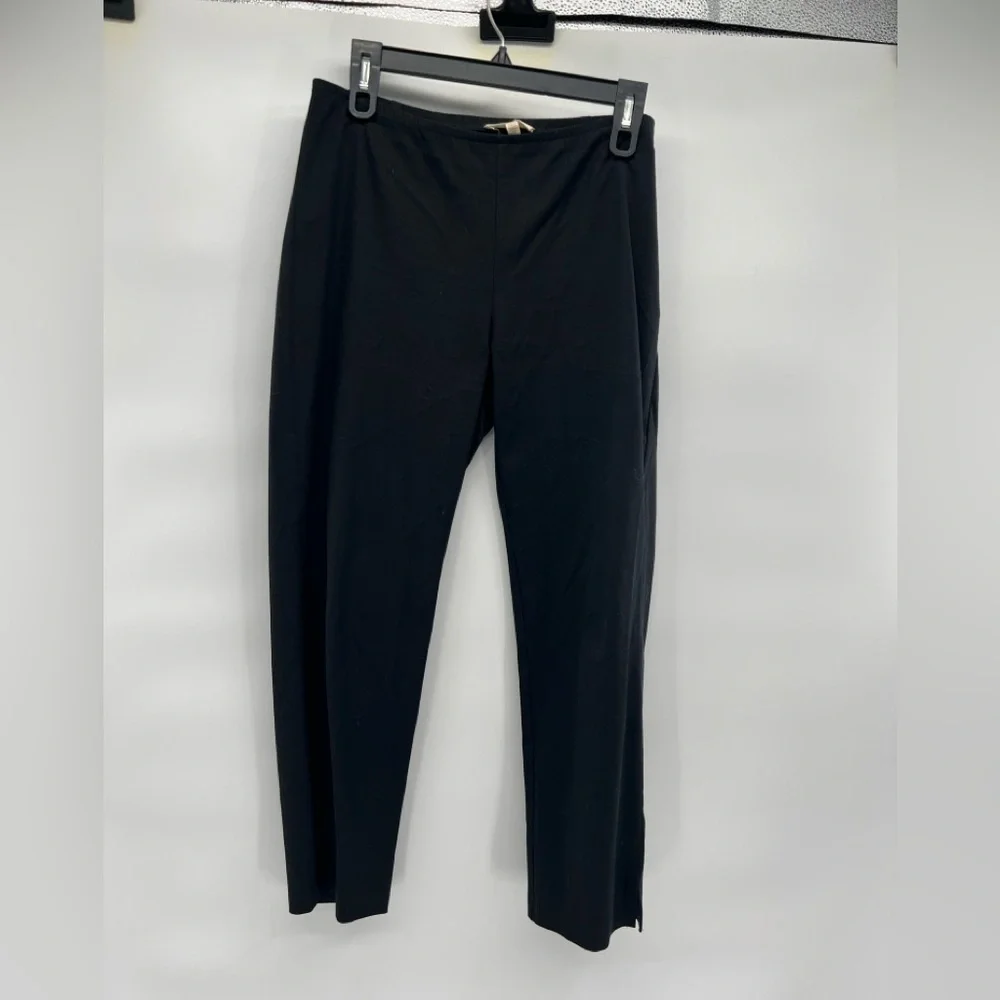 Eileen Fisher black organic cotton pants trousers size PS